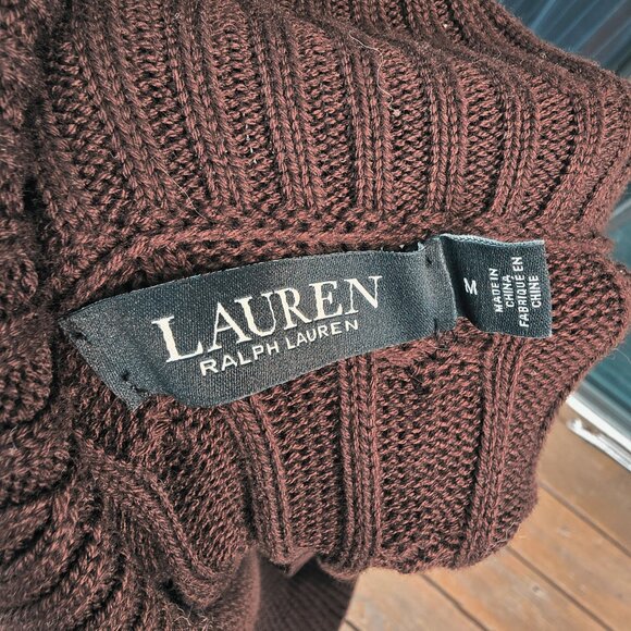 NWOT Lauren Buckled Cable-Knit Cotton Sweater - Picture 4 of 4